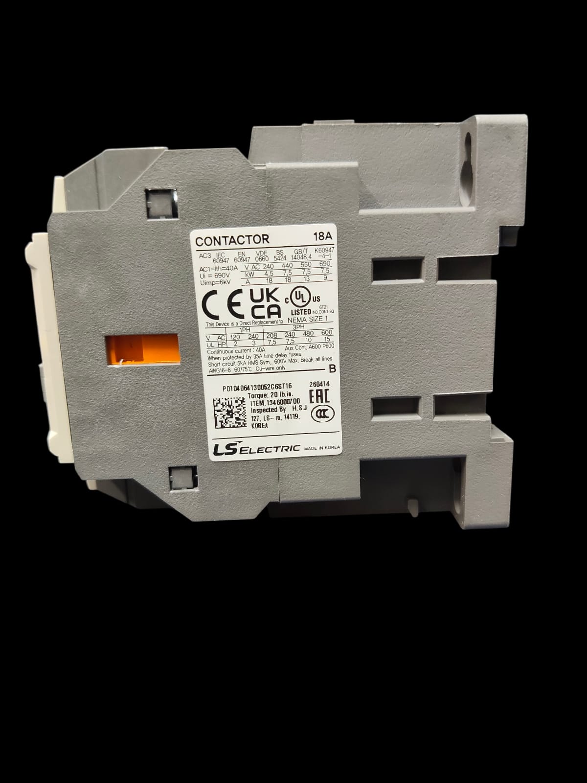 CONTACTOR LS/LG METASOL 18 AMP 110V / 220V - Image 2