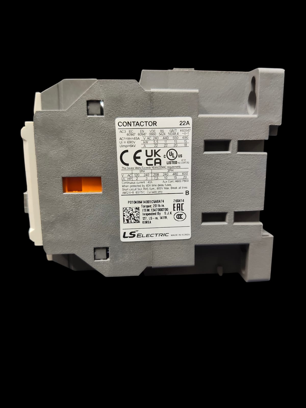 CONTACTOR LS/LG METASOL 22 AMP 110V / 220V - Image 2