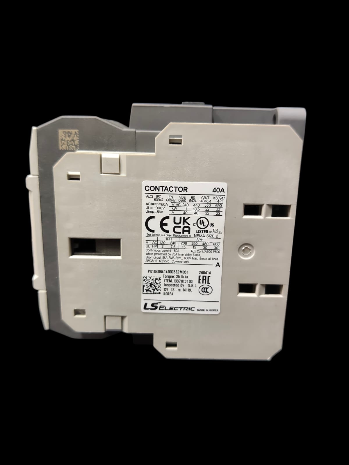 CONTACTOR LS/LG METASOL 40 AMP 110V / 220V - Image 3